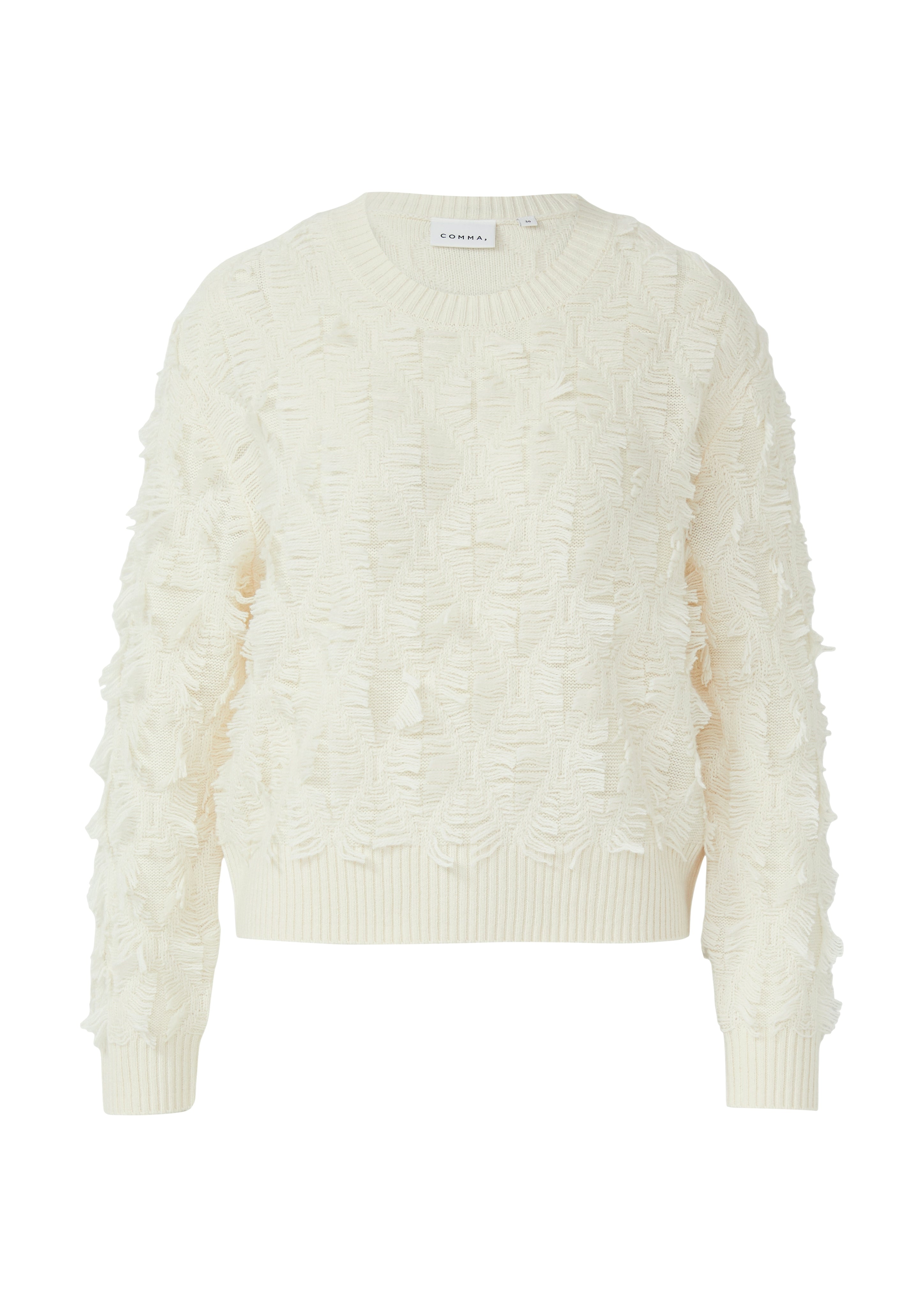Strickpullover - Fransen