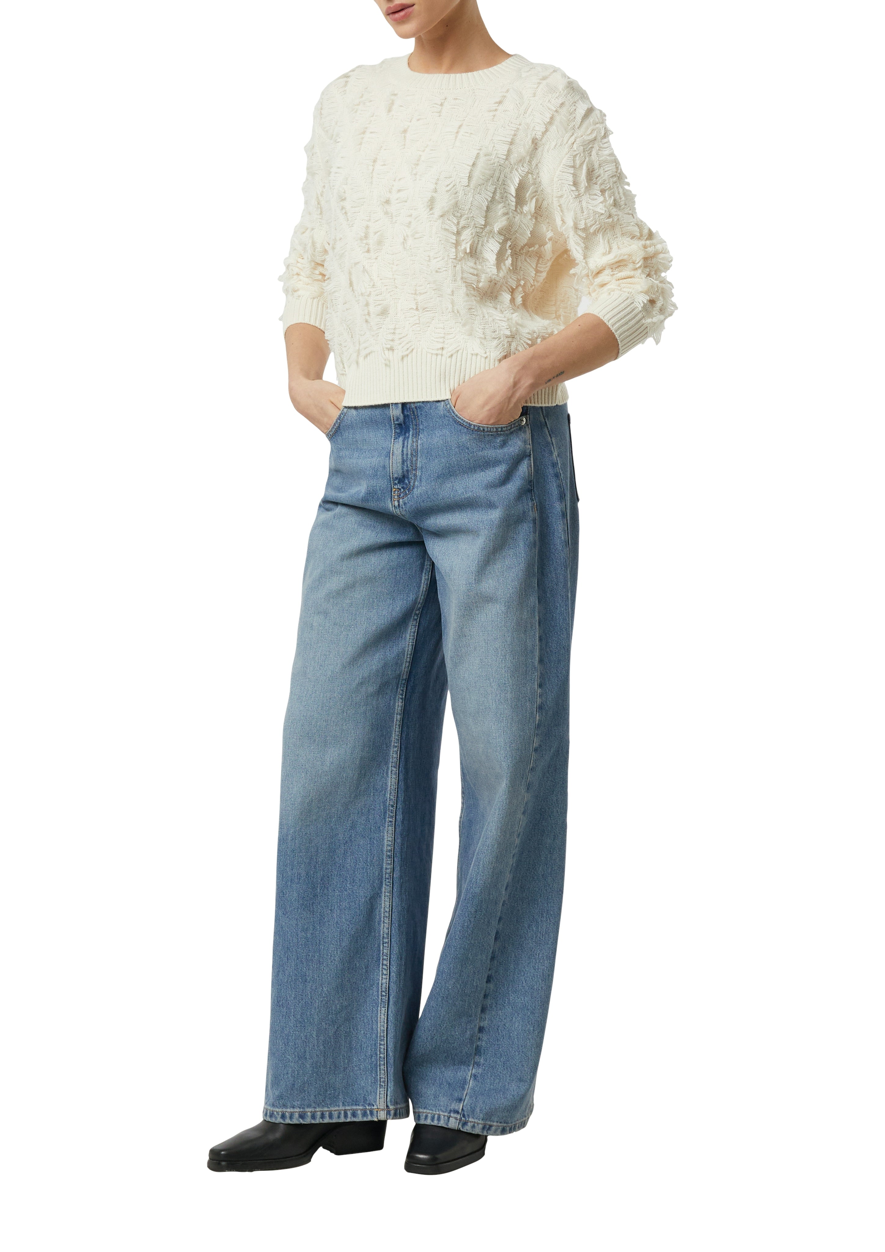 Strickpullover - Fransen