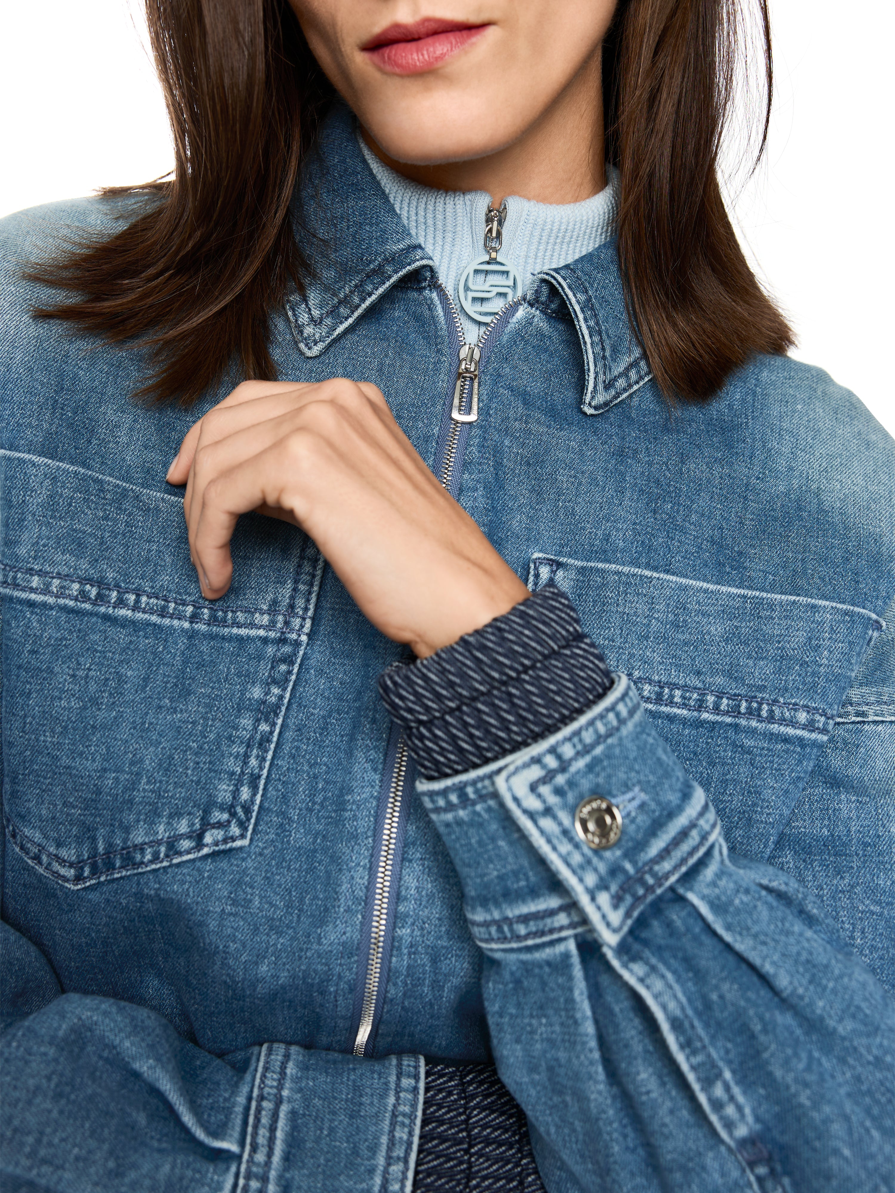 Jeansjacke -  Reißverschluss