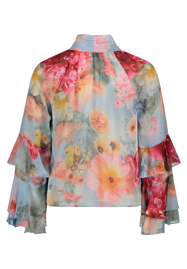 Chiffonbluse - Vollantärmel