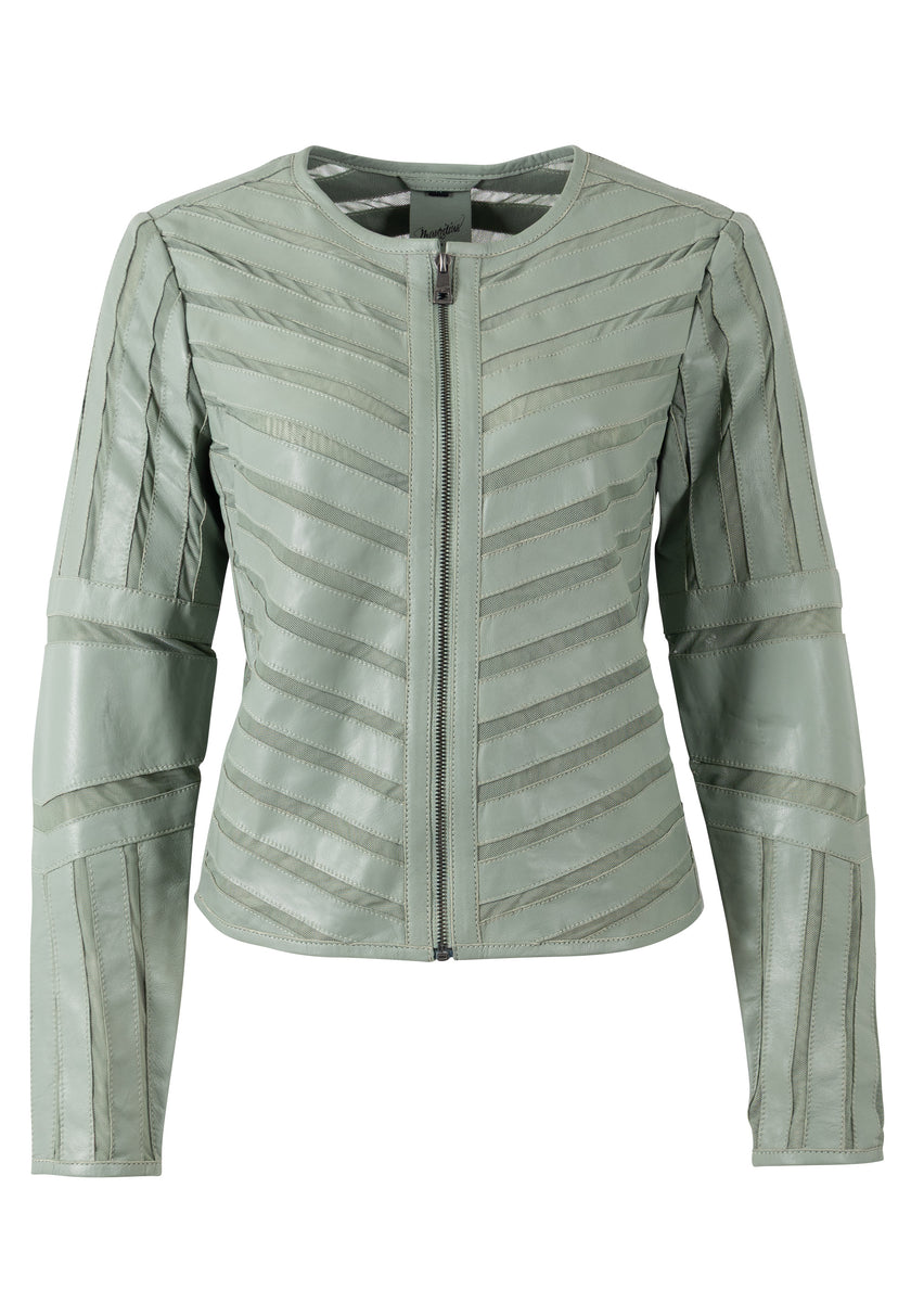 Lederjacke - Mesheinsätze