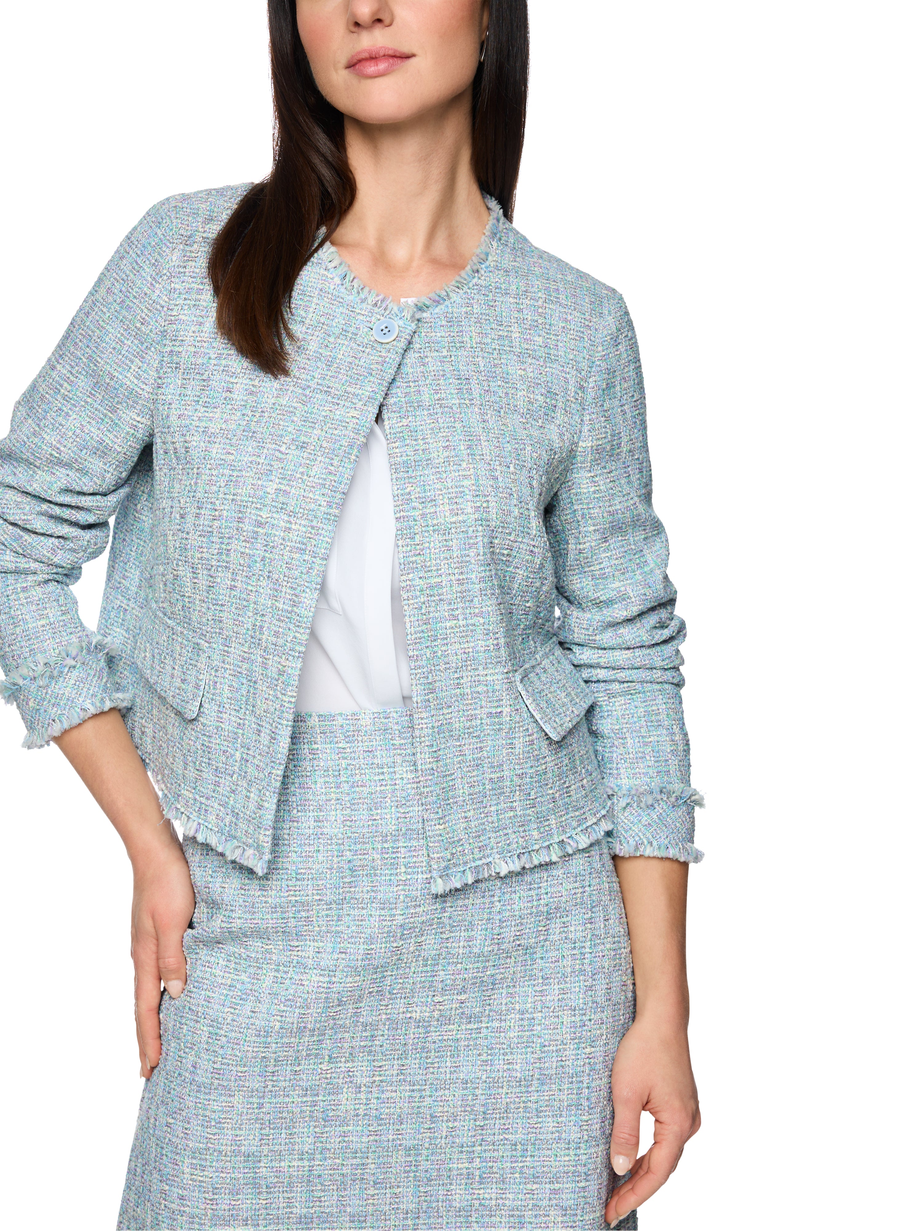 Bouclé-Jacke - Fransen