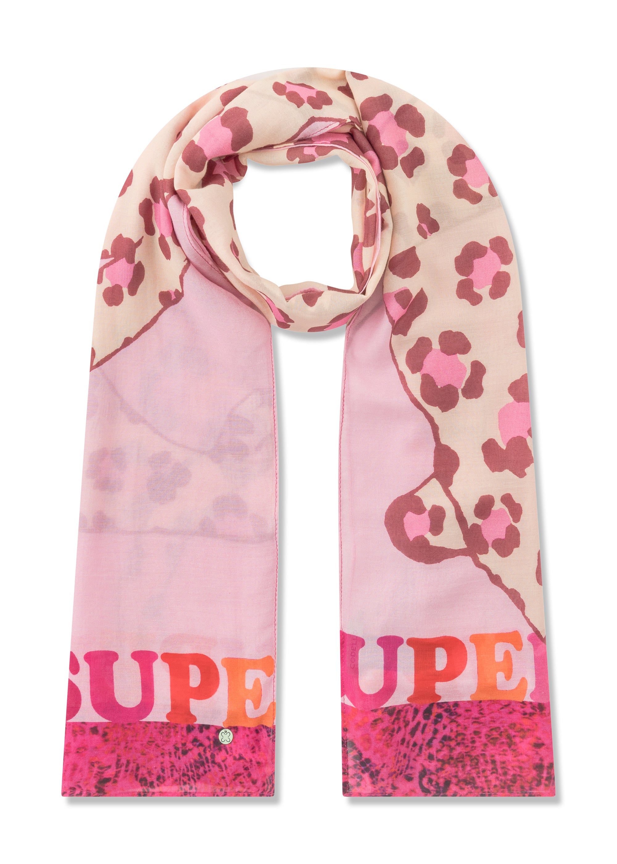 Schal - Leopard und SUPER- Schriftzug