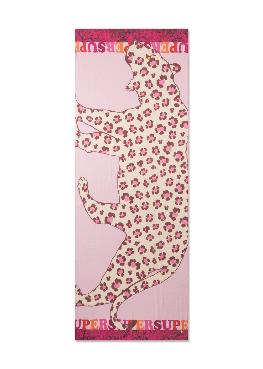 Schal - Leopard und SUPER- Schriftzug
