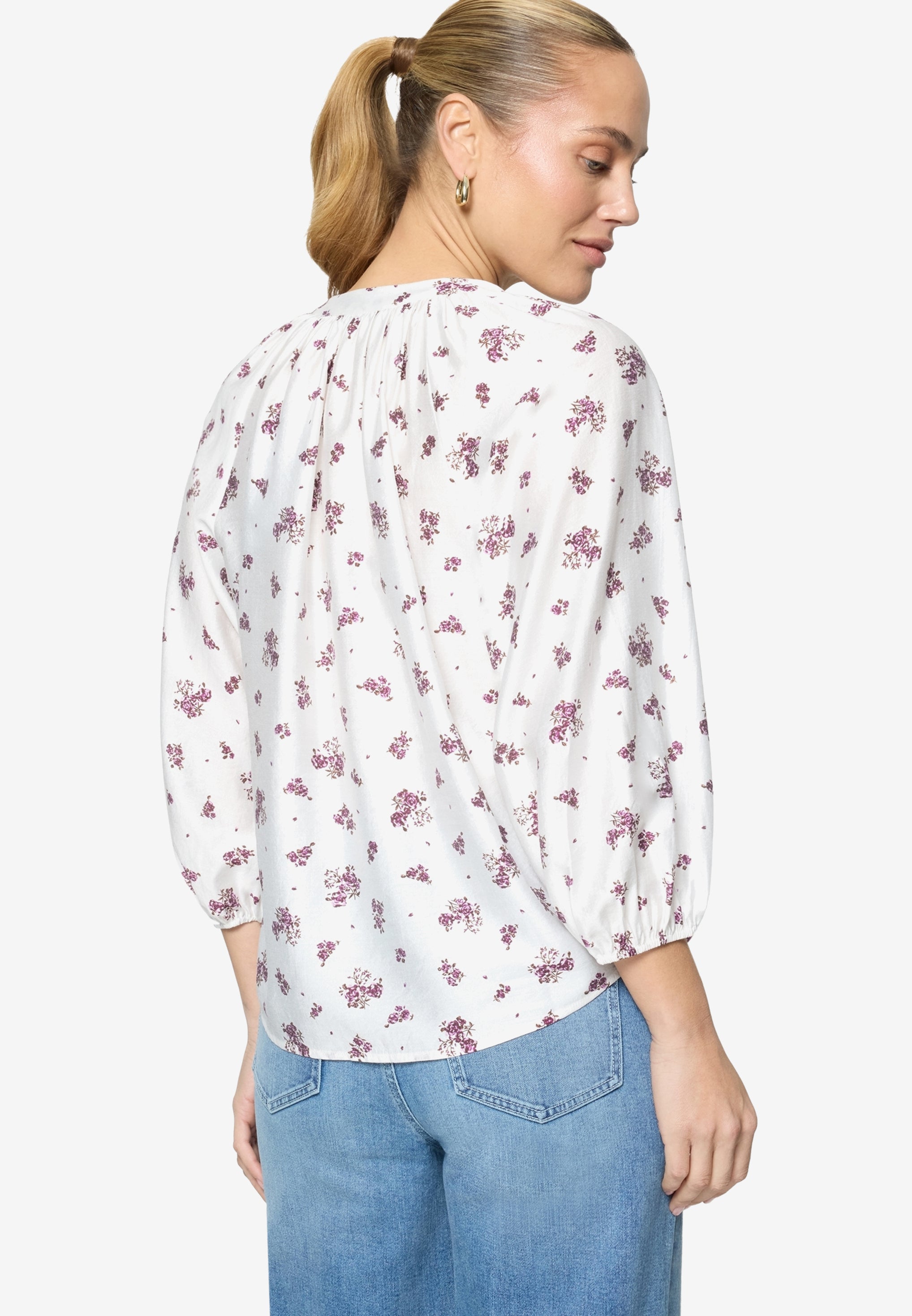 Schlupfbluse - Blumen