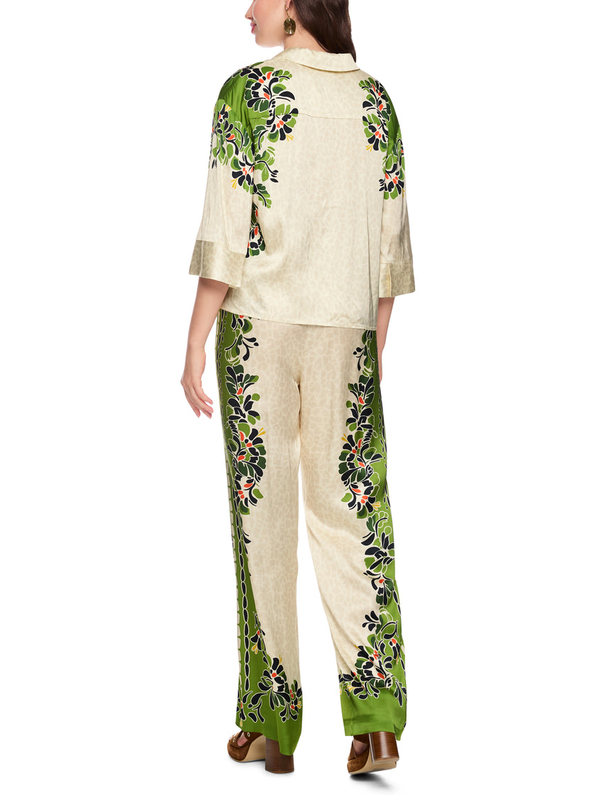 Bluse - Leo-Hibiskus-Print