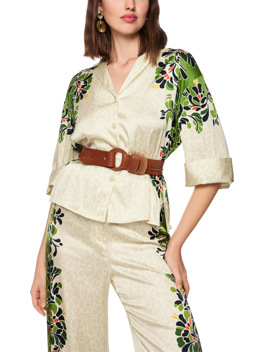 Bluse - Leo-Hibiskus-Print