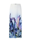 Plissierter Midirock - Lilienprint