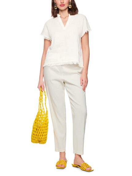 Blusenshirt - Leinen-Baumwolle-Mix