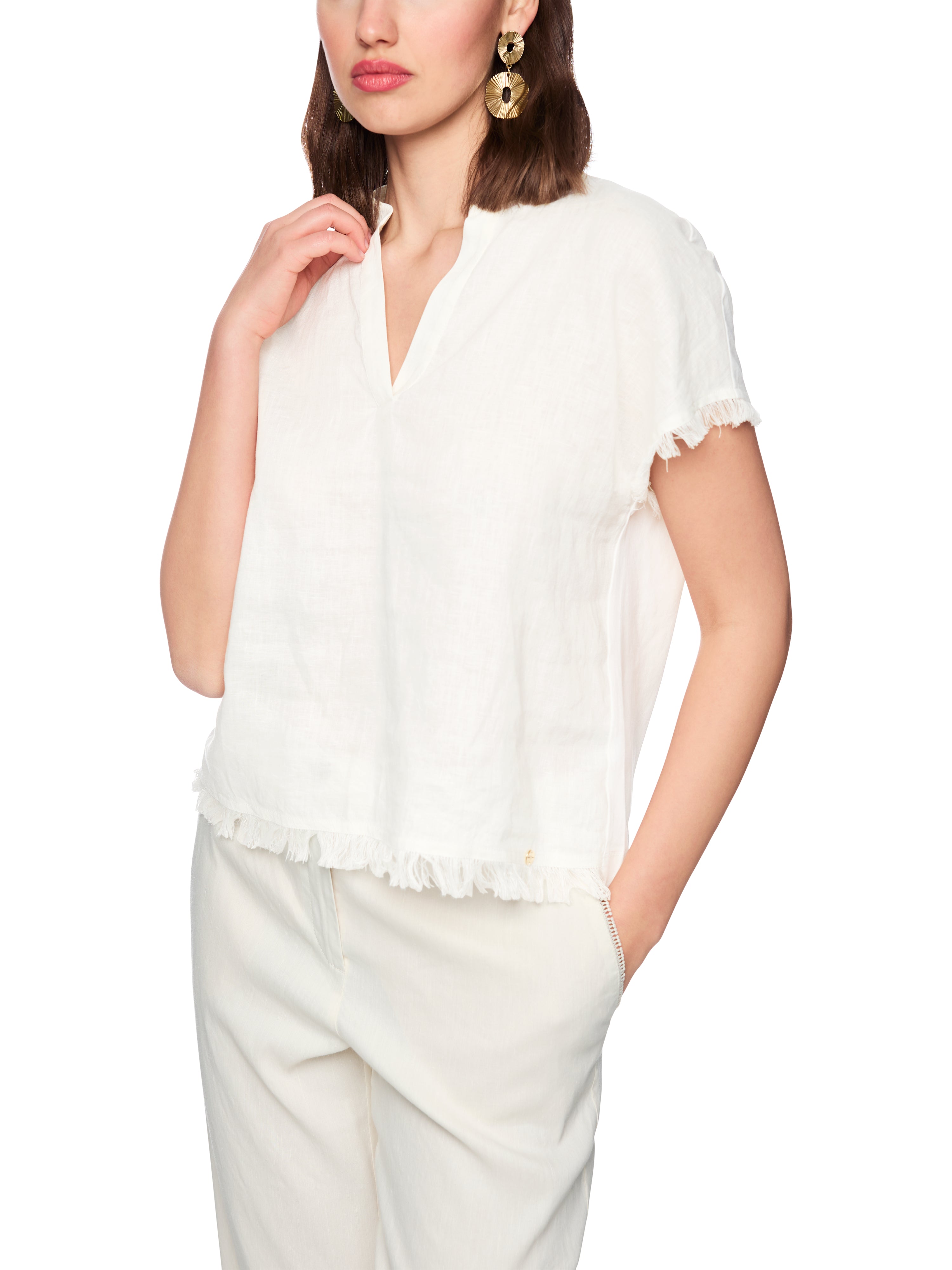 Blusenshirt - Leinen-Baumwolle-Mix