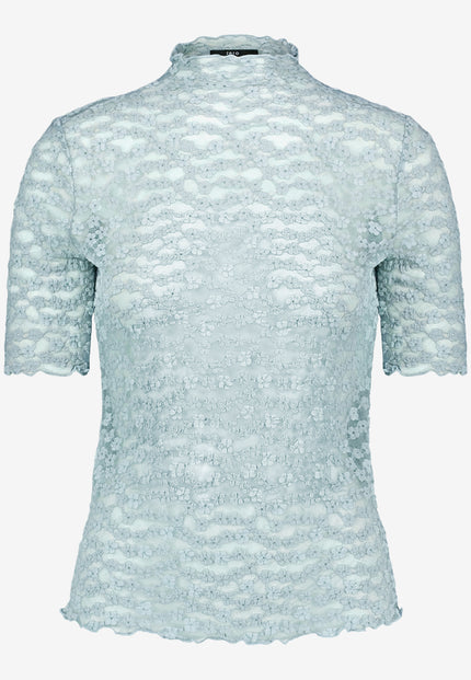 Spitzenshirt - Stehkragen