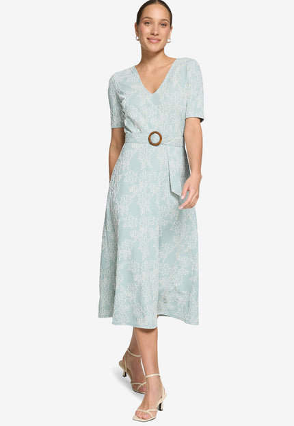 Midikleid - Blumen-Stickerei