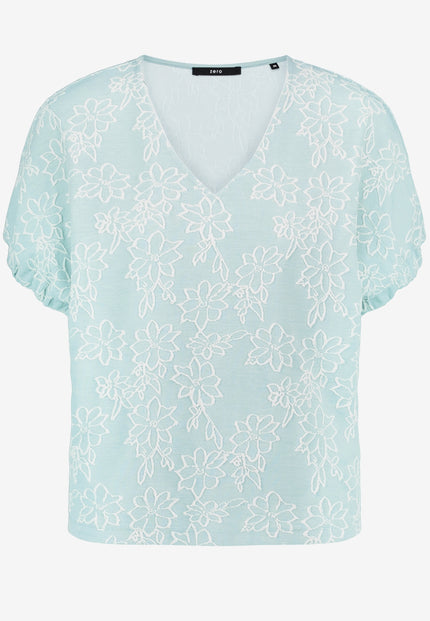 Shirt - Blumen-Stickerei