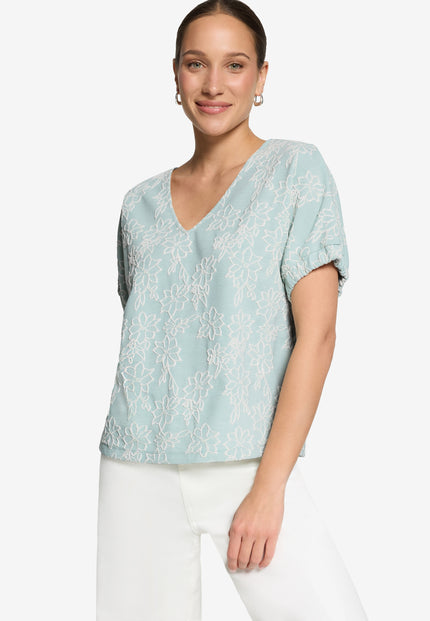 Shirt - Blumen-Stickerei