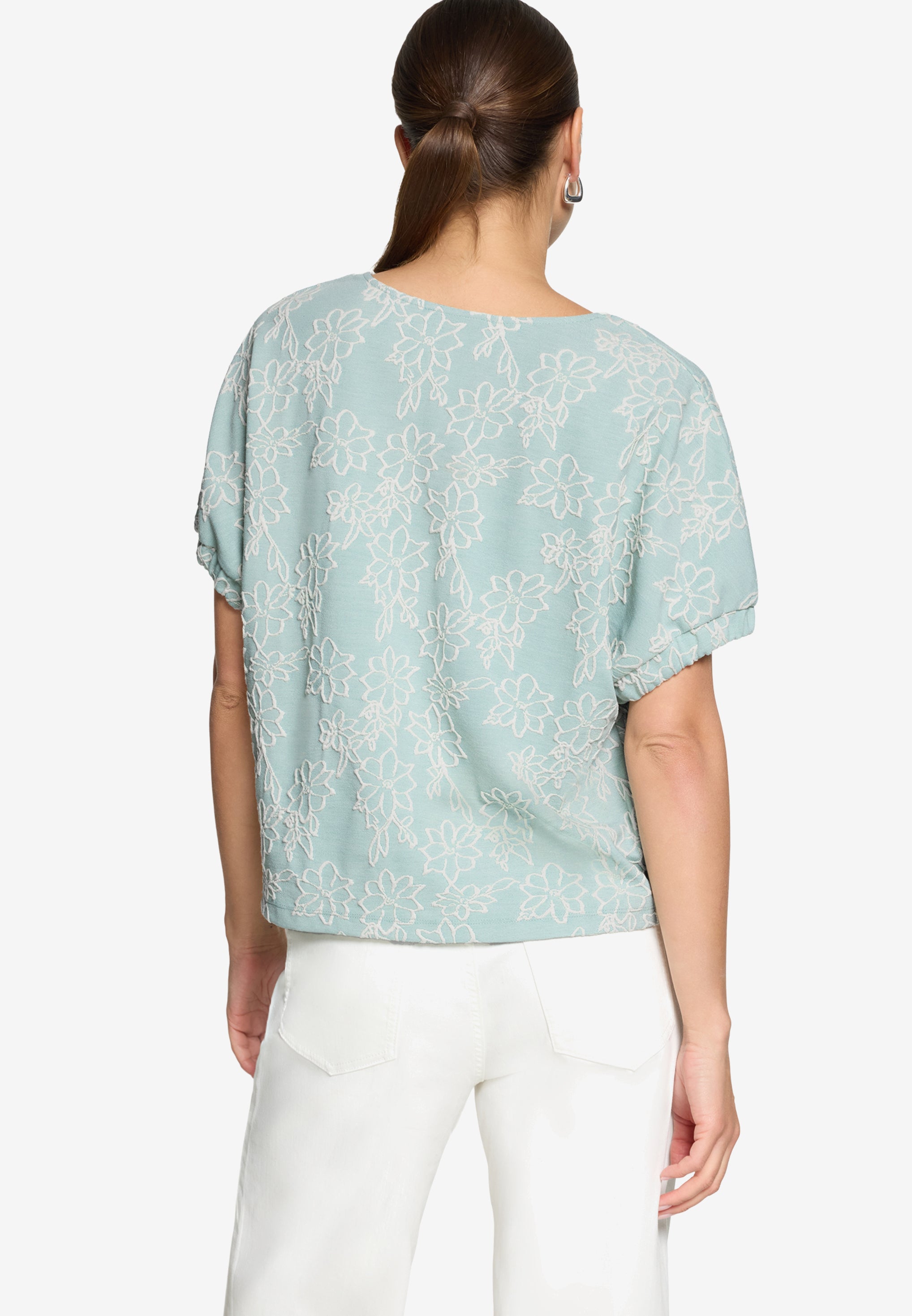 Shirt - Blumen-Stickerei