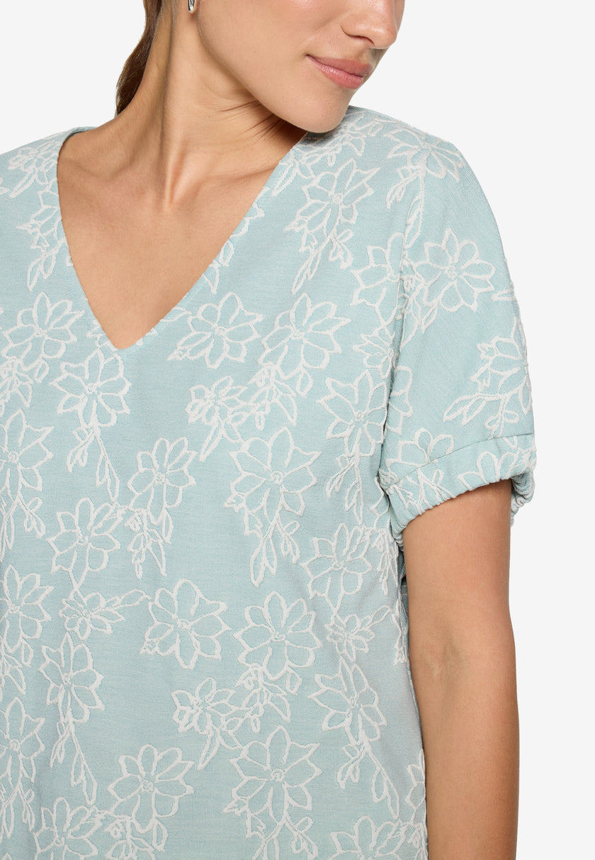 Shirt - Blumen-Stickerei