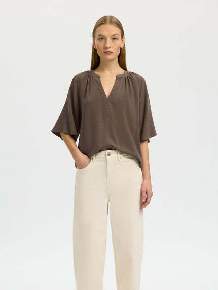 Bluse - Leinenmix