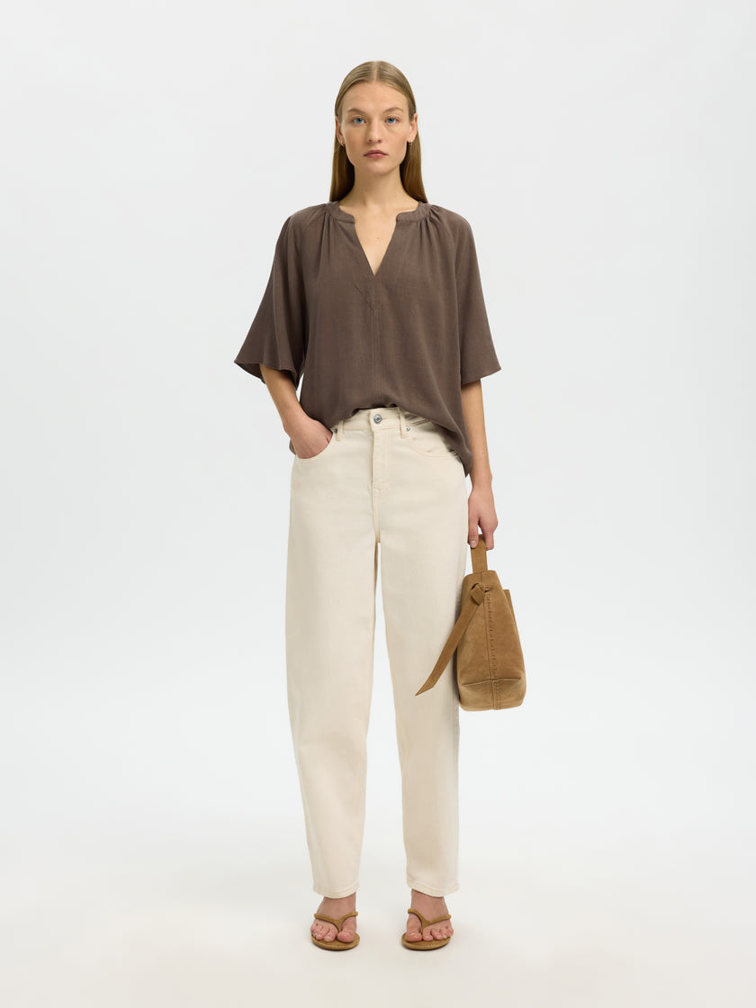 Bluse - Leinenmix