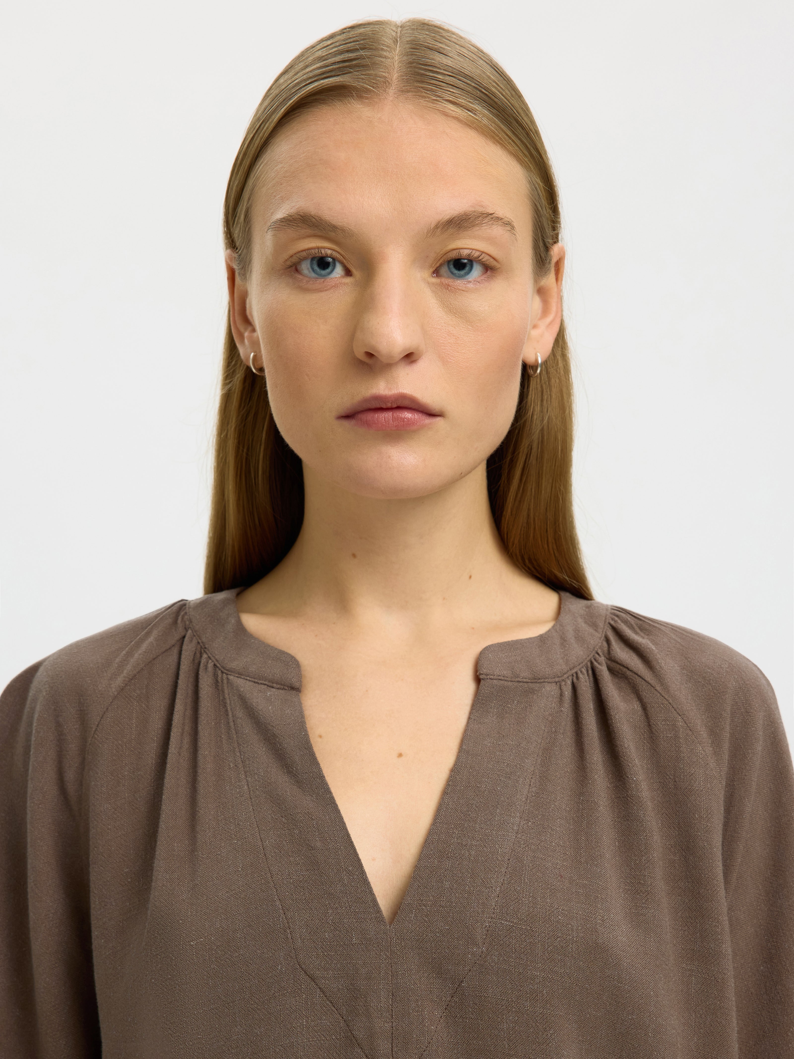 Bluse - Leinenmix