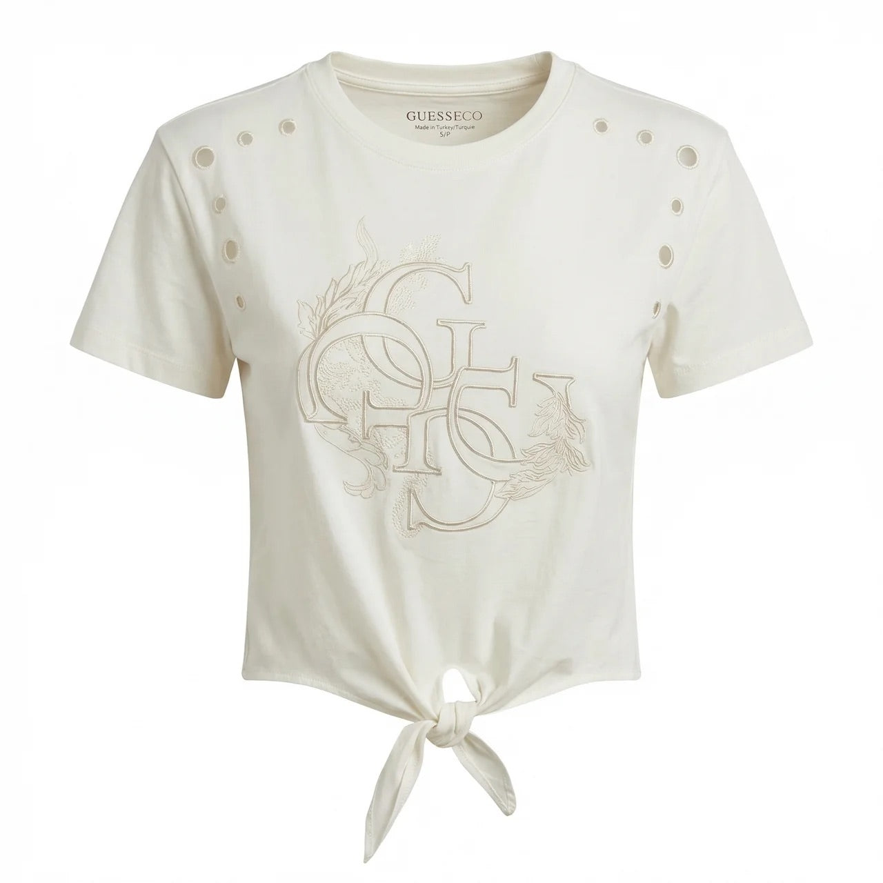 T-Shirt - CN SS EYELET TONE ON TONE TEE