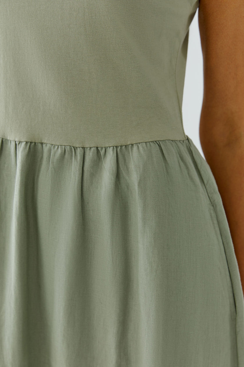 Midikleid - Baumwoll- Leinenmix