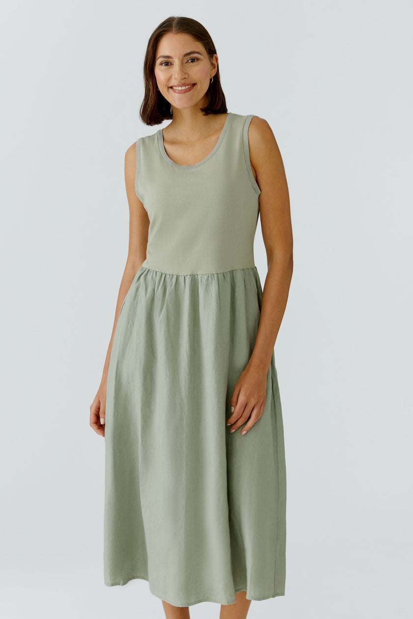 Midikleid - Baumwoll- Leinenmix