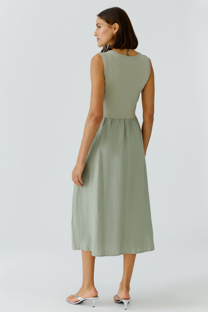 Midikleid - Baumwoll- Leinenmix