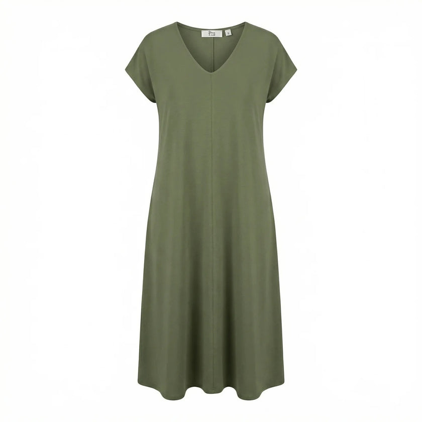 Midikleid - V-Neck