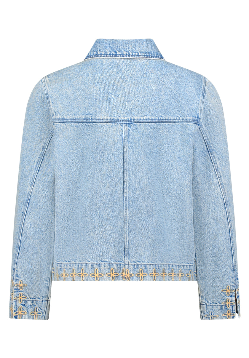 Jeansjacke - Stickerei