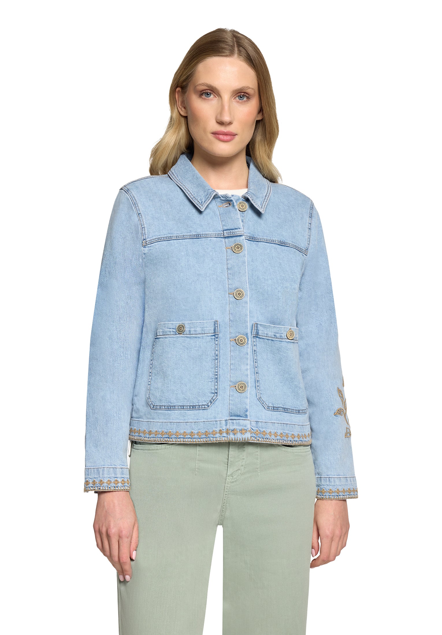 Jeansjacke - Stickerei