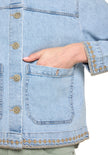 Jeansjacke - Stickerei