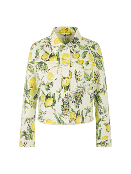 Jeansjacke - Zitronen-Print