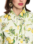 Jeansjacke - Zitronen-Print