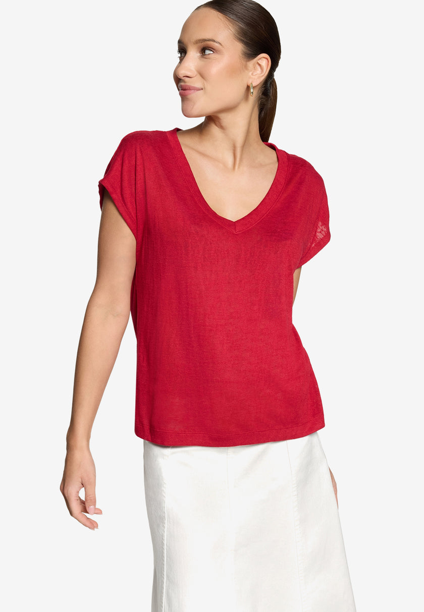 Basic-Shirt  - V-Ausschnitt