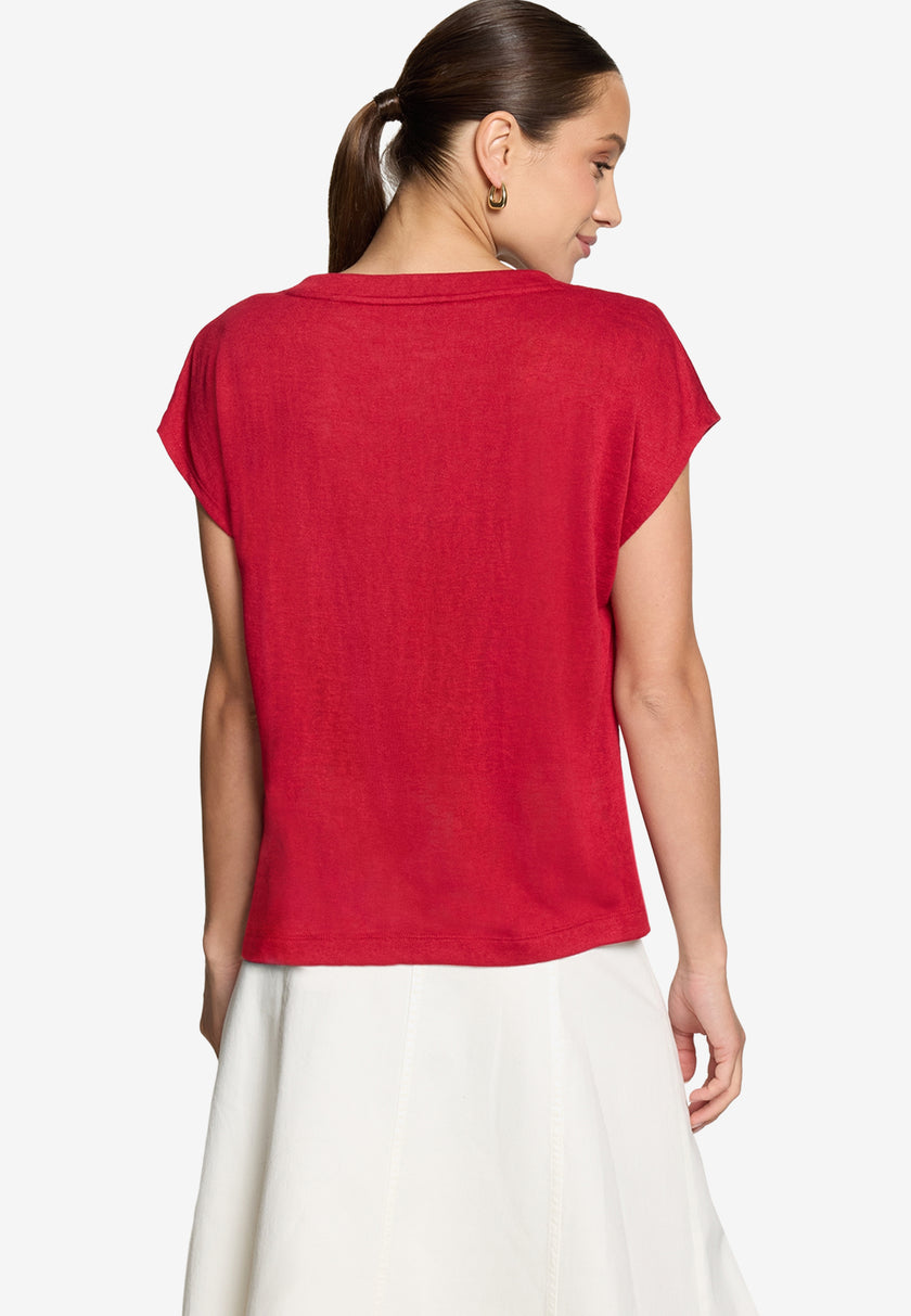 Basic-Shirt  - V-Ausschnitt