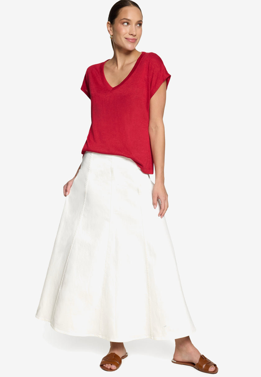 Basic-Shirt  - V-Ausschnitt