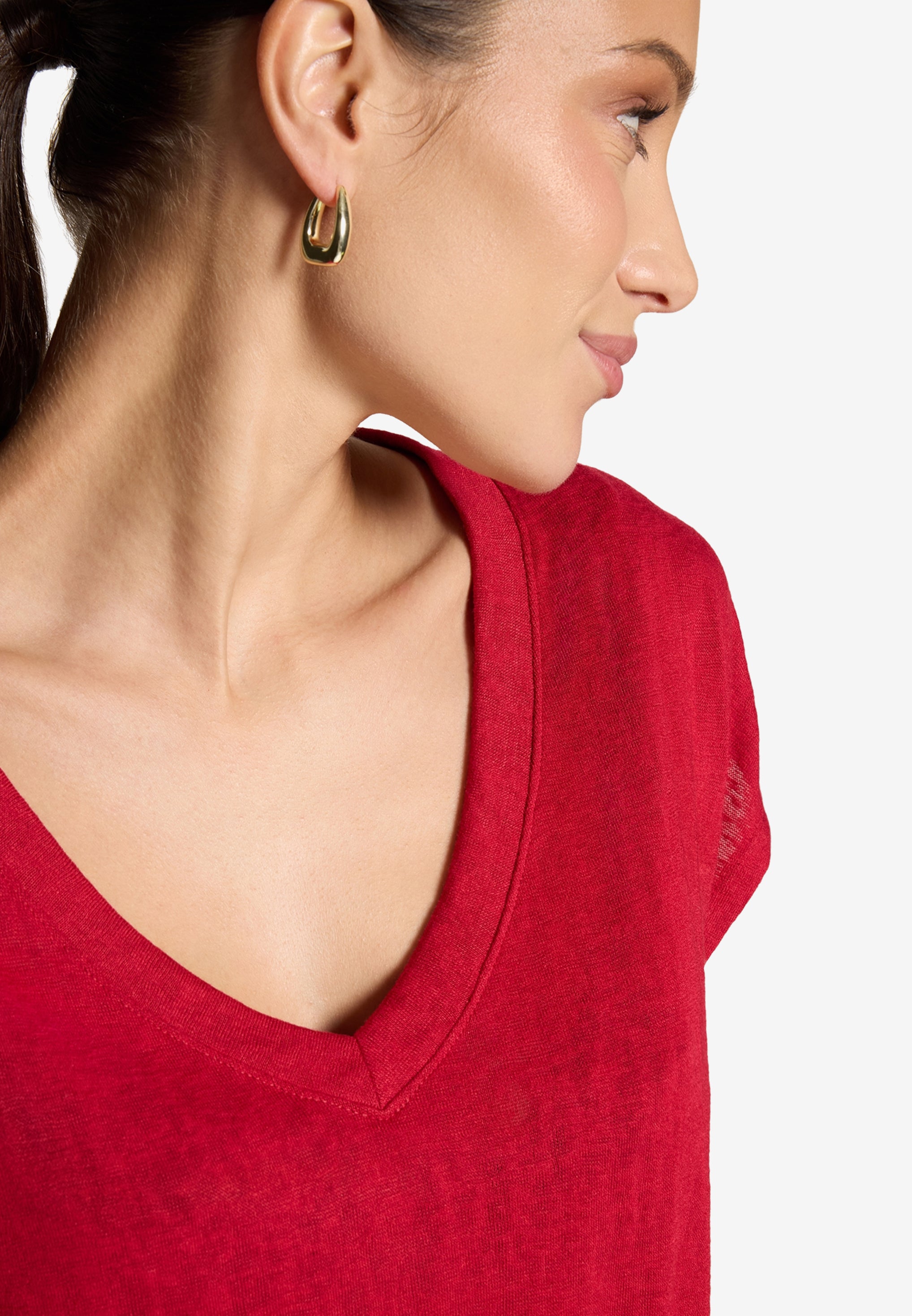 Basic-Shirt  - V-Ausschnitt