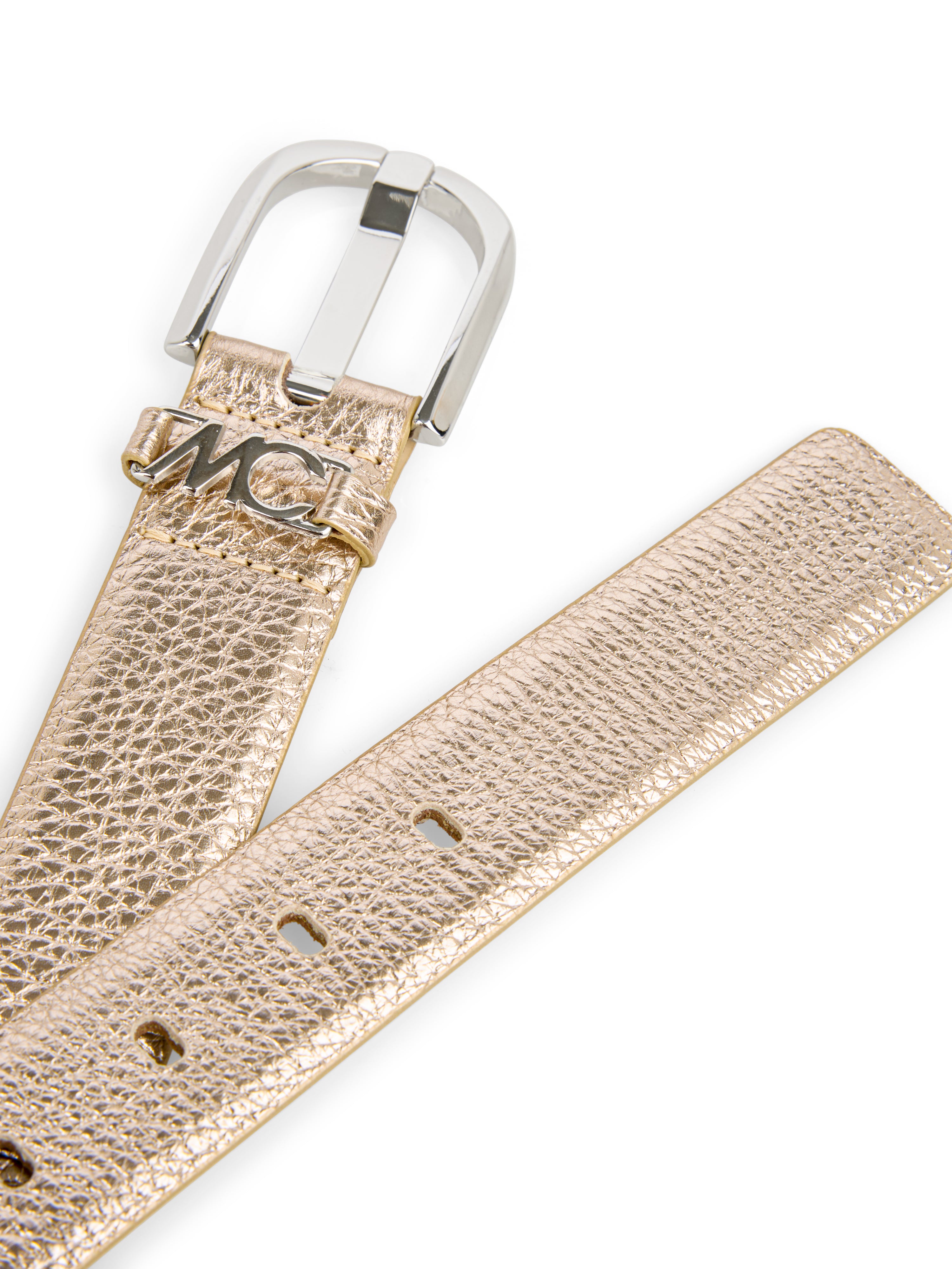 Ledergürtel - Metallic-Optik