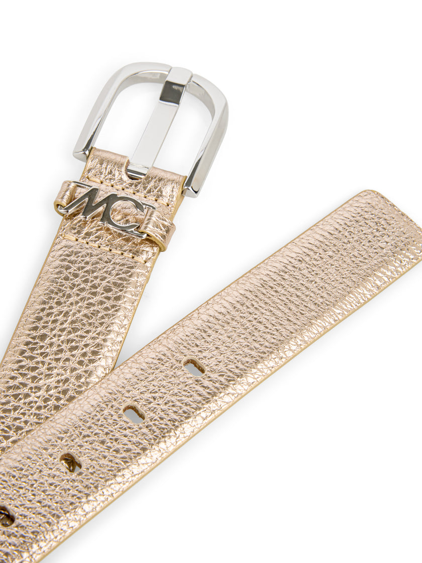 Ledergürtel - Metallic-Optik