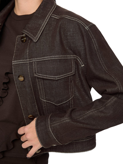 Jeansjacke - Lurexgarn