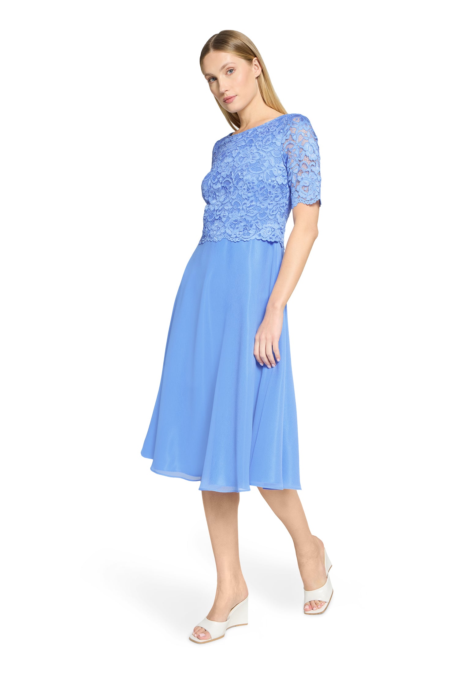Cocktailkleid - Chiffon und Spitze