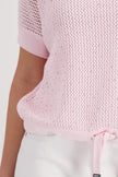 Ajour-Strickpullover mit Strasssteinen