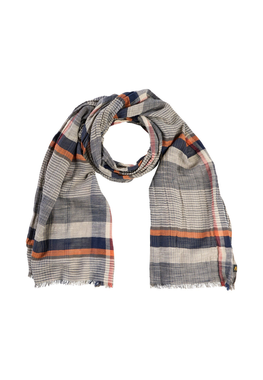 Multicolour Webschal aus Baumwoll-Twill