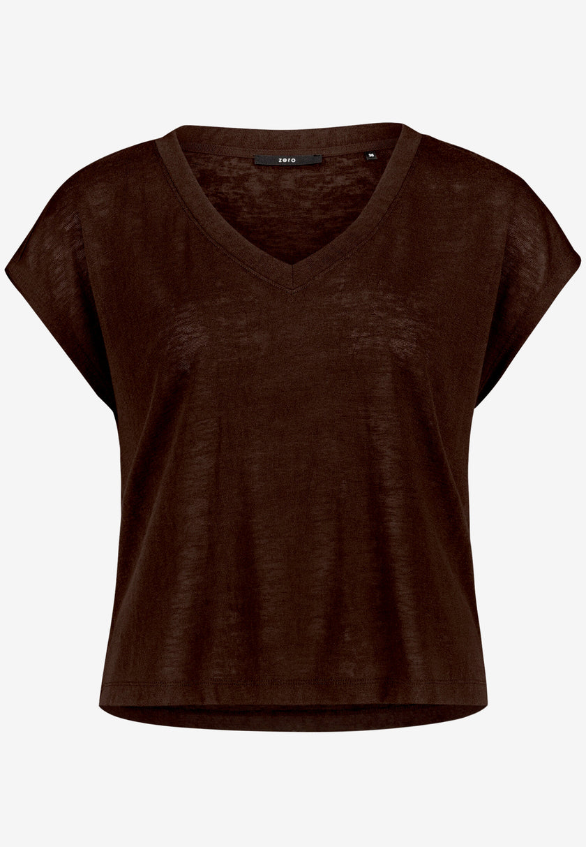 Basic-T-Shirt  mit V-Ausschnitt