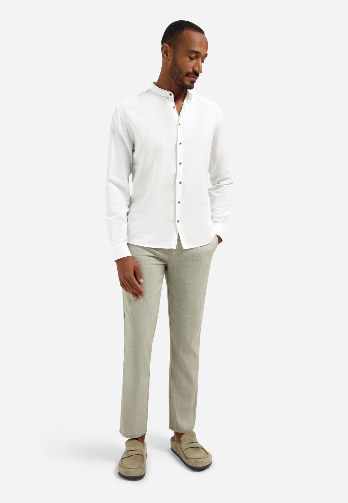 Shirt With Linen Granddad