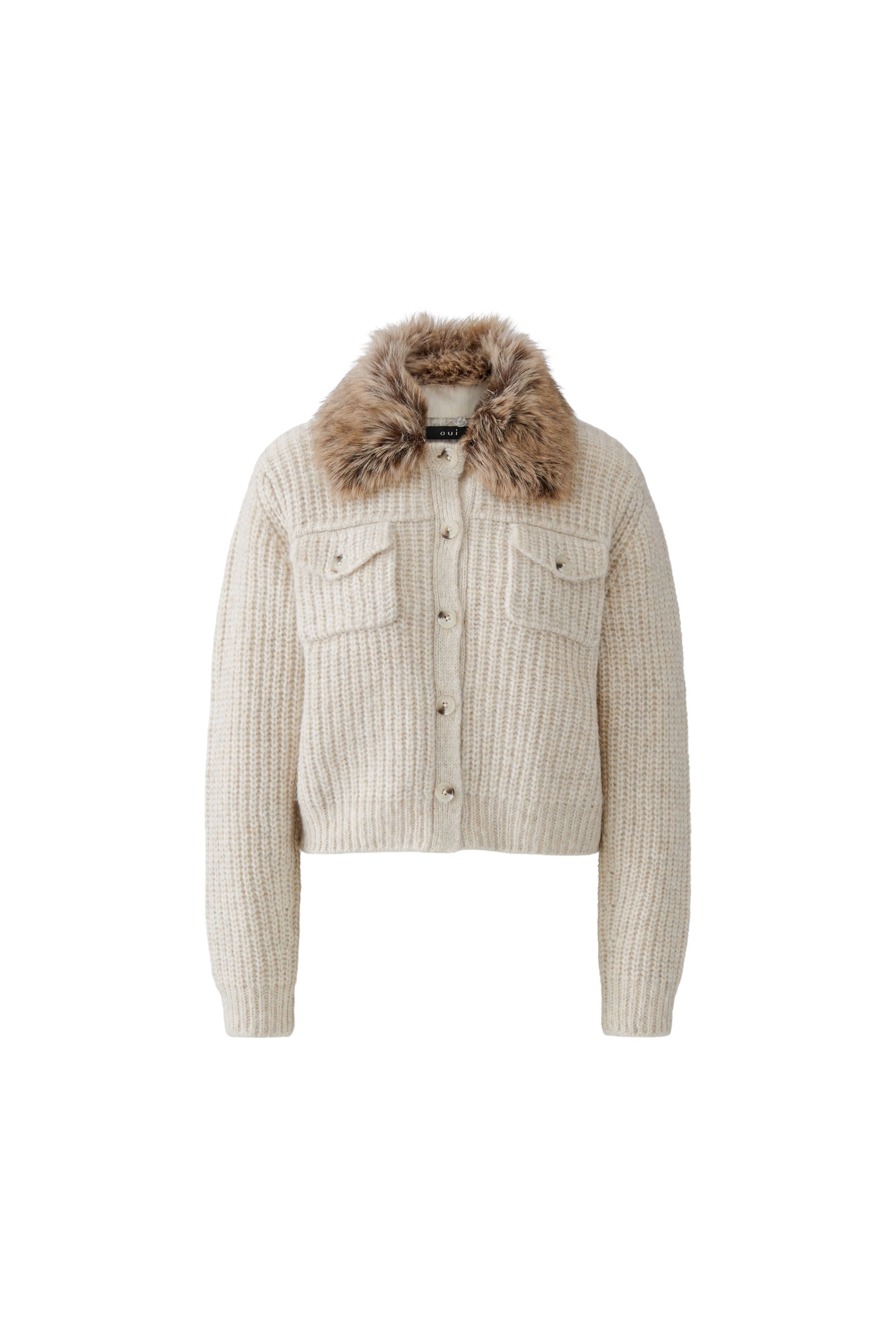 Strickjacke - Fake Fur