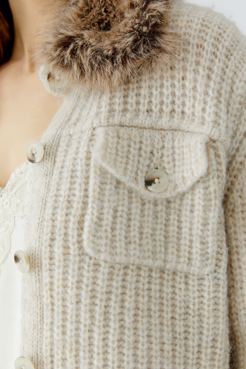Strickjacke - Fake Fur