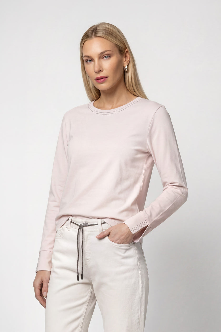 Langarmshirt mit Strassdetails
