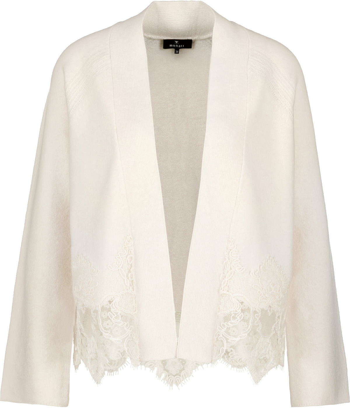 Strickjacke mit Spitzenborte