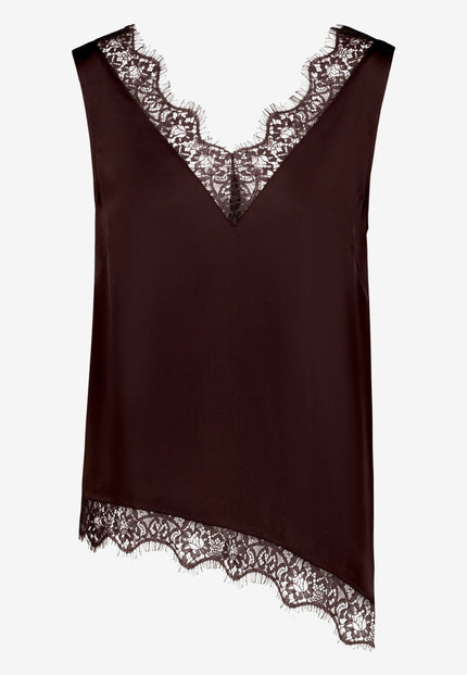 Satin-Top - Spitze